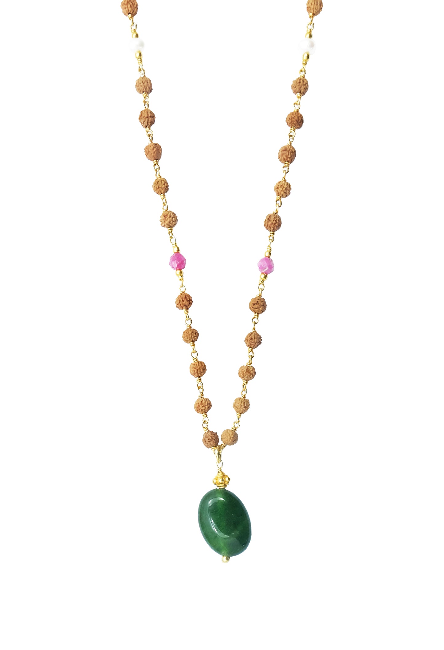 Nine Planet with Green Obsidian Mala